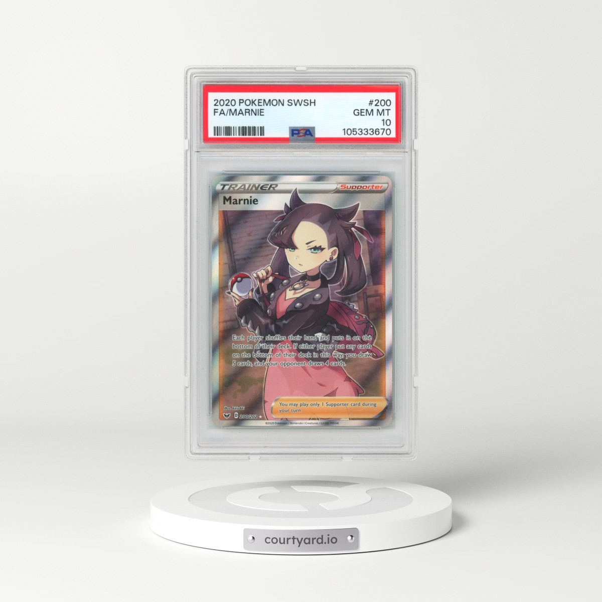 2020 Pokémon Sword & Shield #200 Marnie - Full Art (PSA 10 GEM MINT)