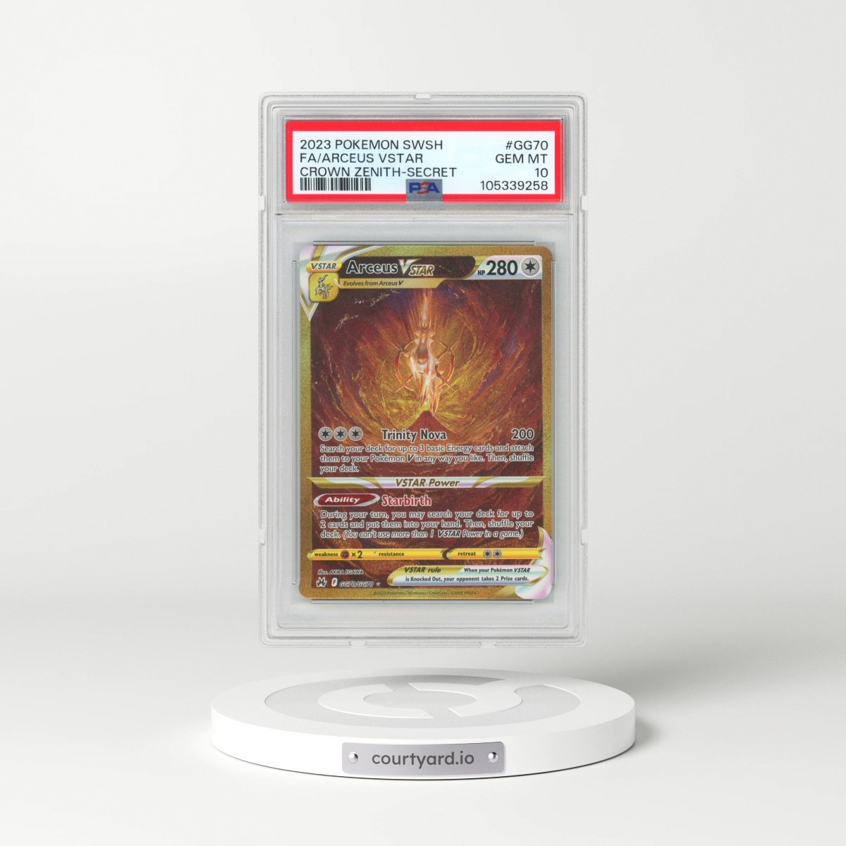 2023 Pokémon Sword and Shield Crown Zenith #GG70 Arceus Vstar - Full Art Secret (PSA 10 GEM MINT)