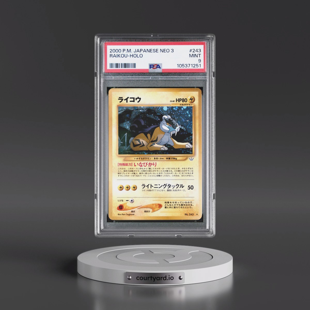 2000 Pokémon Neo 3 #243 Raikou - Holo (PSA 9 MINT)
