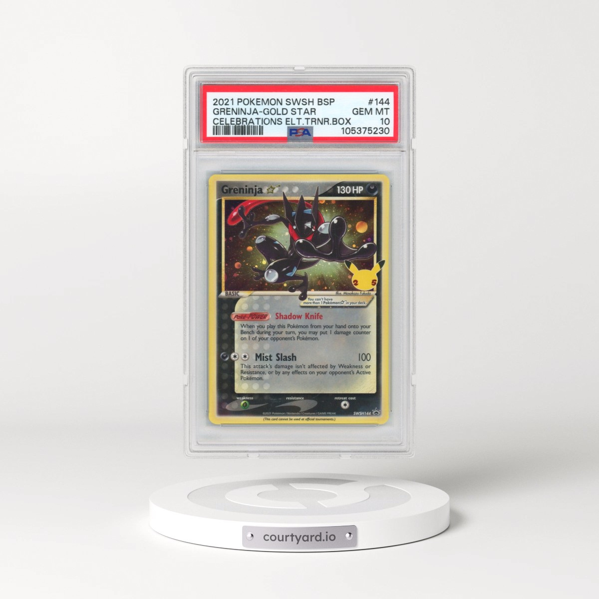 2021 Pokémon Swsh Black Star Promo #144 Greninja-Gold Star - Celebrations Elite Trainer Box (PSA 10 GEM MINT)