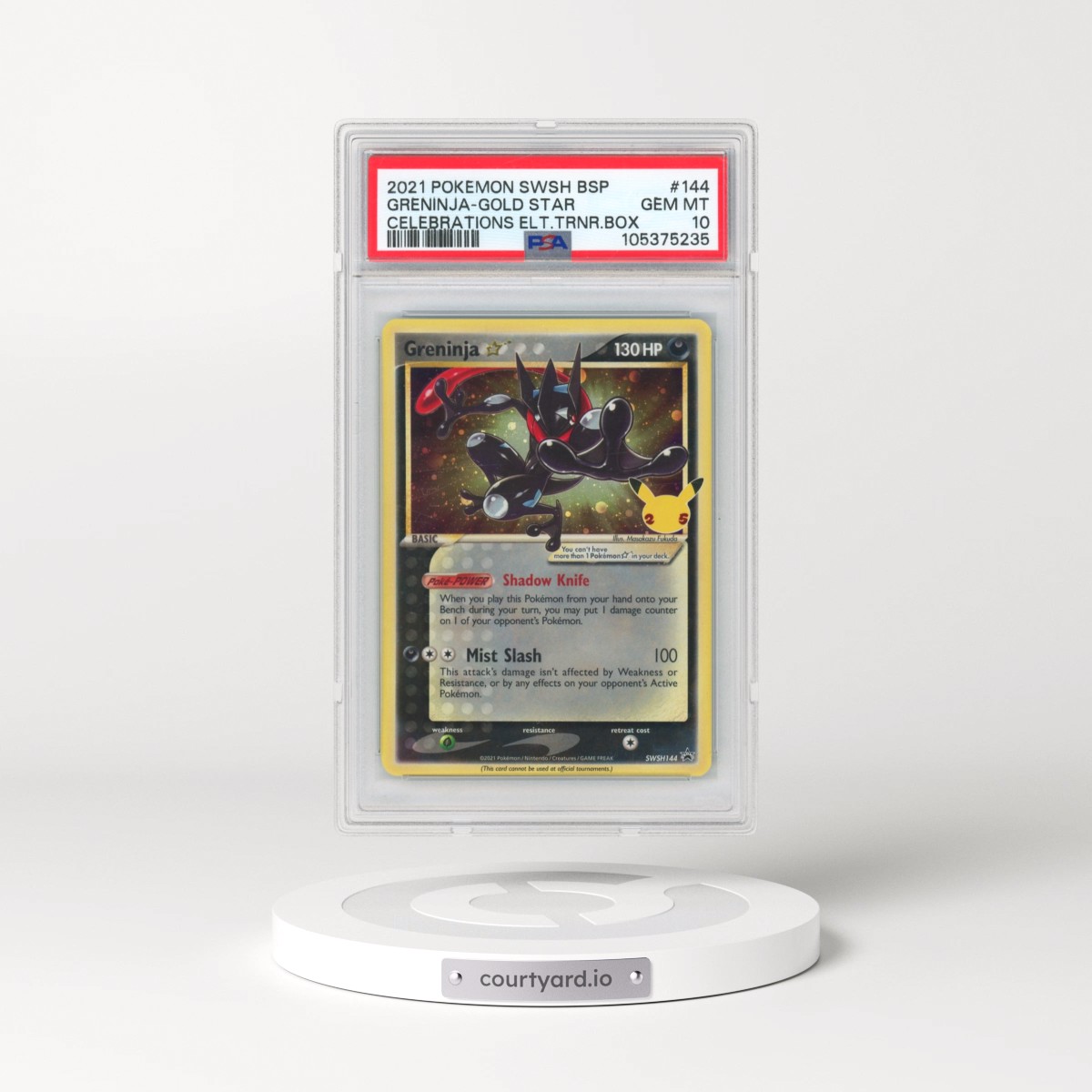 2021 Pokémon Swsh Black Star Promo #144 Greninja-Gold Star - Celebrations Elite Trainer Box (PSA 10 GEM MINT)