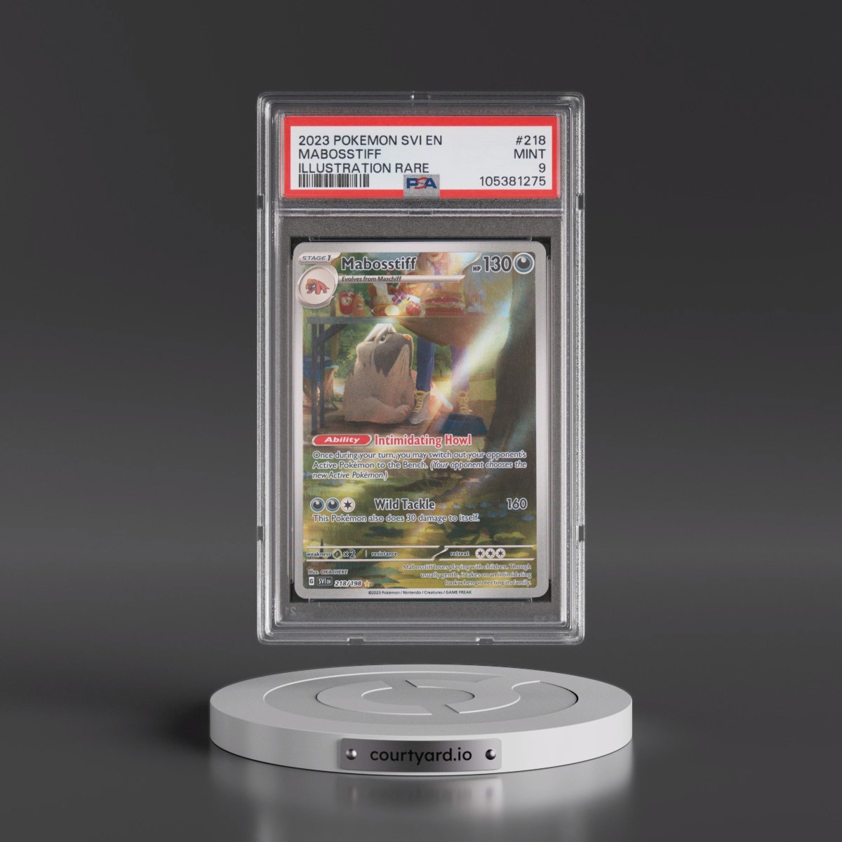 2023 Pokémon Svi EN-Scarlet & Violet #218 Mabosstiff - Illustration Rare (PSA 9 MINT)