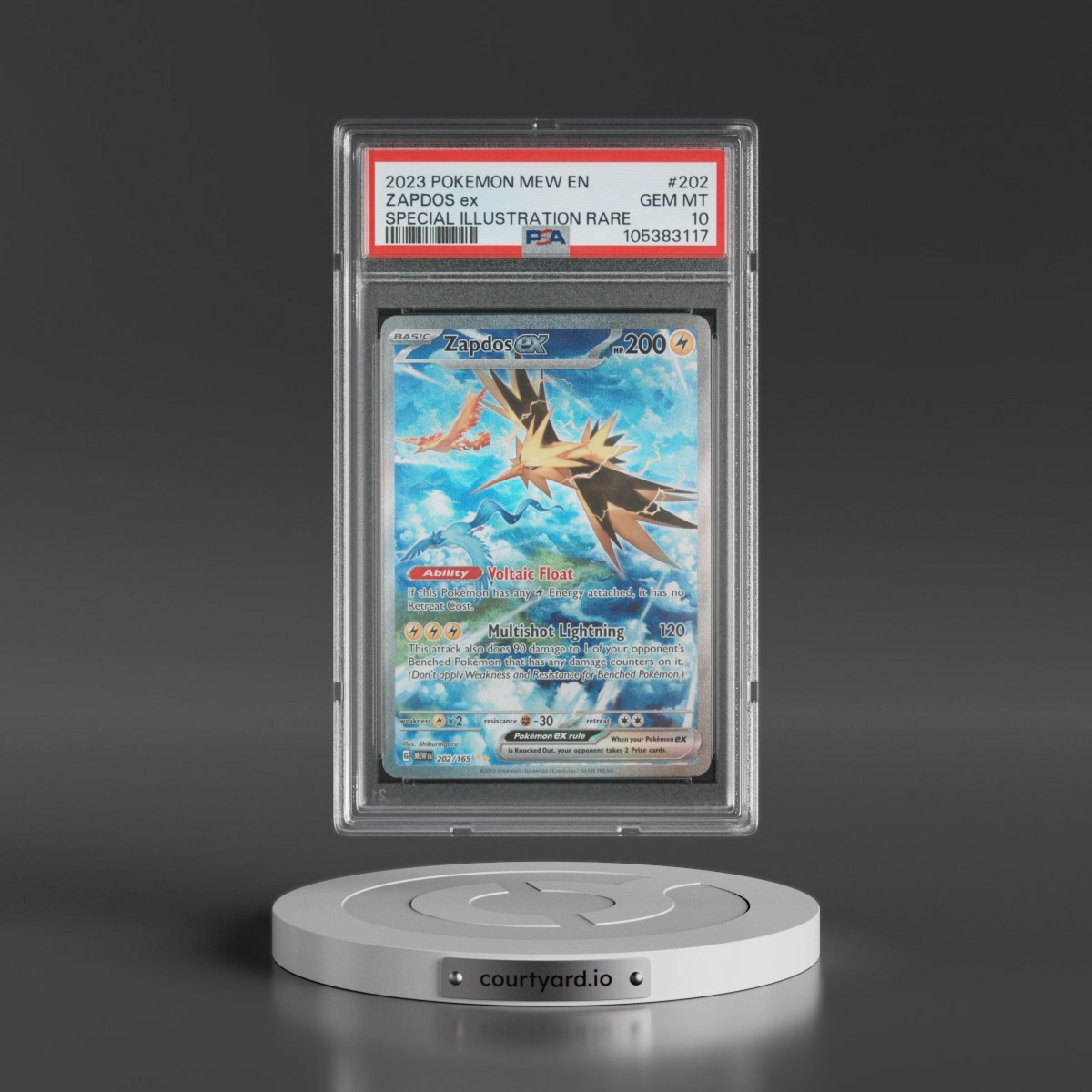 2023 Pokémon Mew EN-151 #202 Zapdos EX - Holo Special Illustration Rare (PSA 10 GEM MINT)