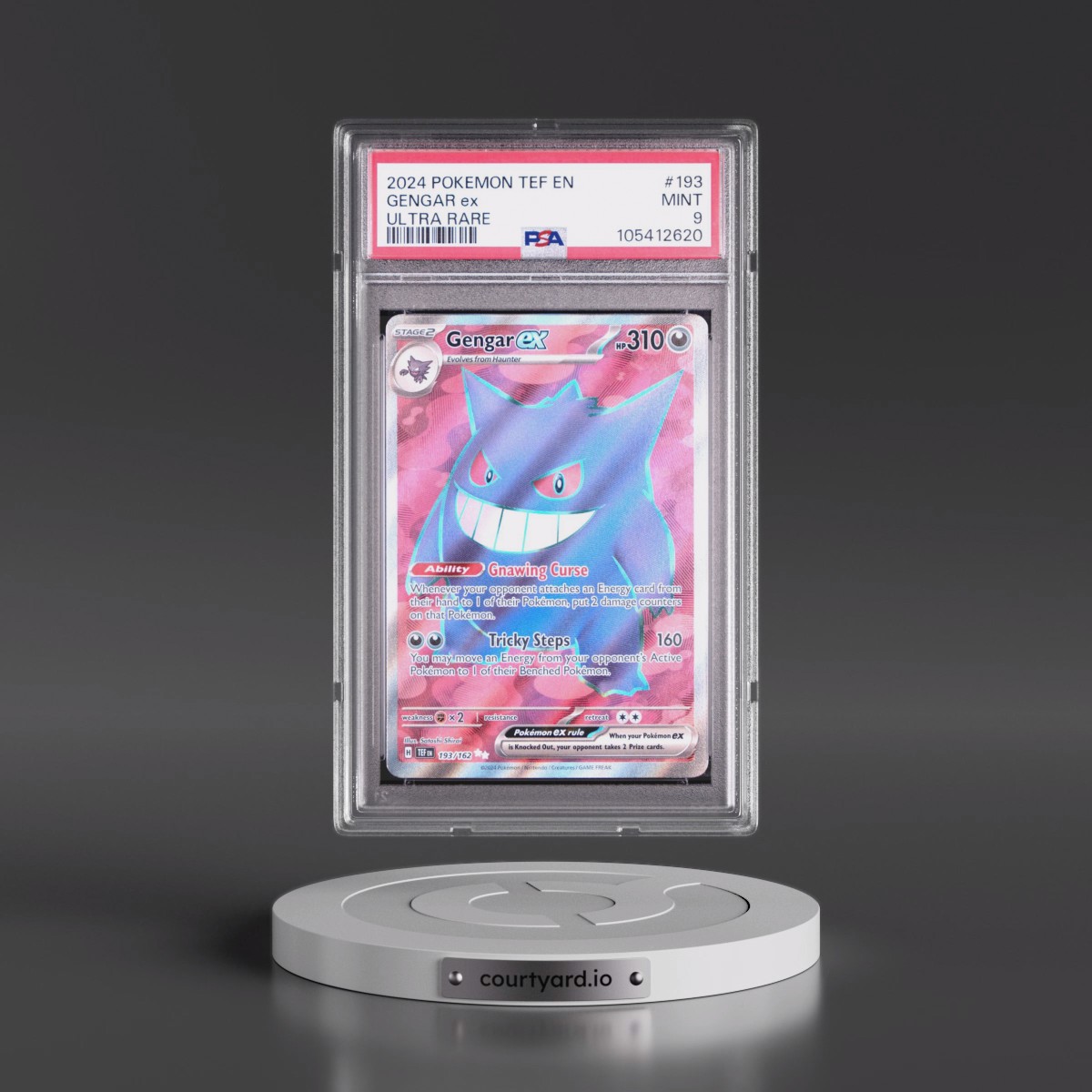 2024 Pokémon Tef EN-Temporal Forces #193 Gengar EX - Holo Ultra Rare (PSA 9 MINT)