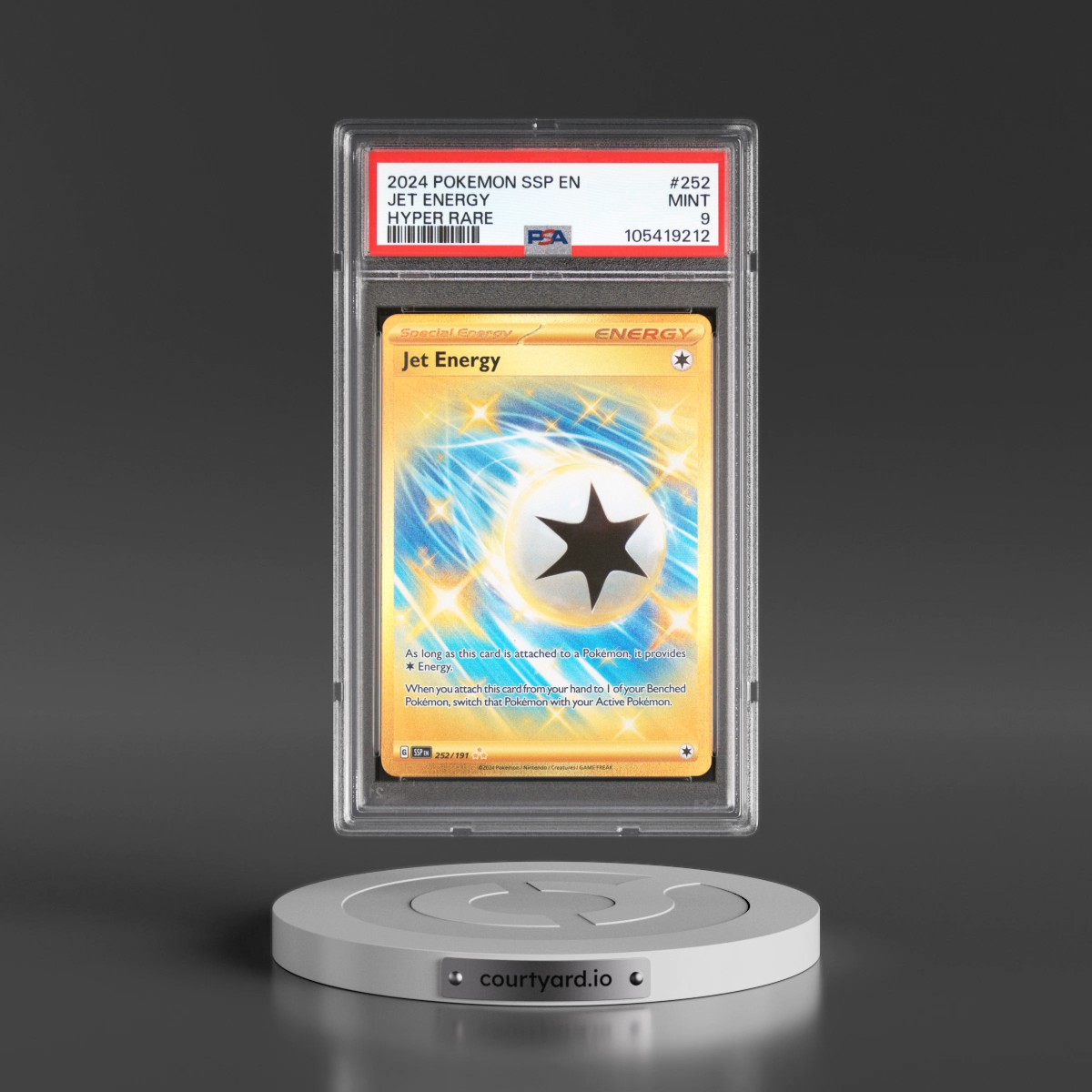 2024 Pokémon Ssp EN-Surging Sparks #252 Jet Energy - Hyper Rare (PSA 9 MINT)