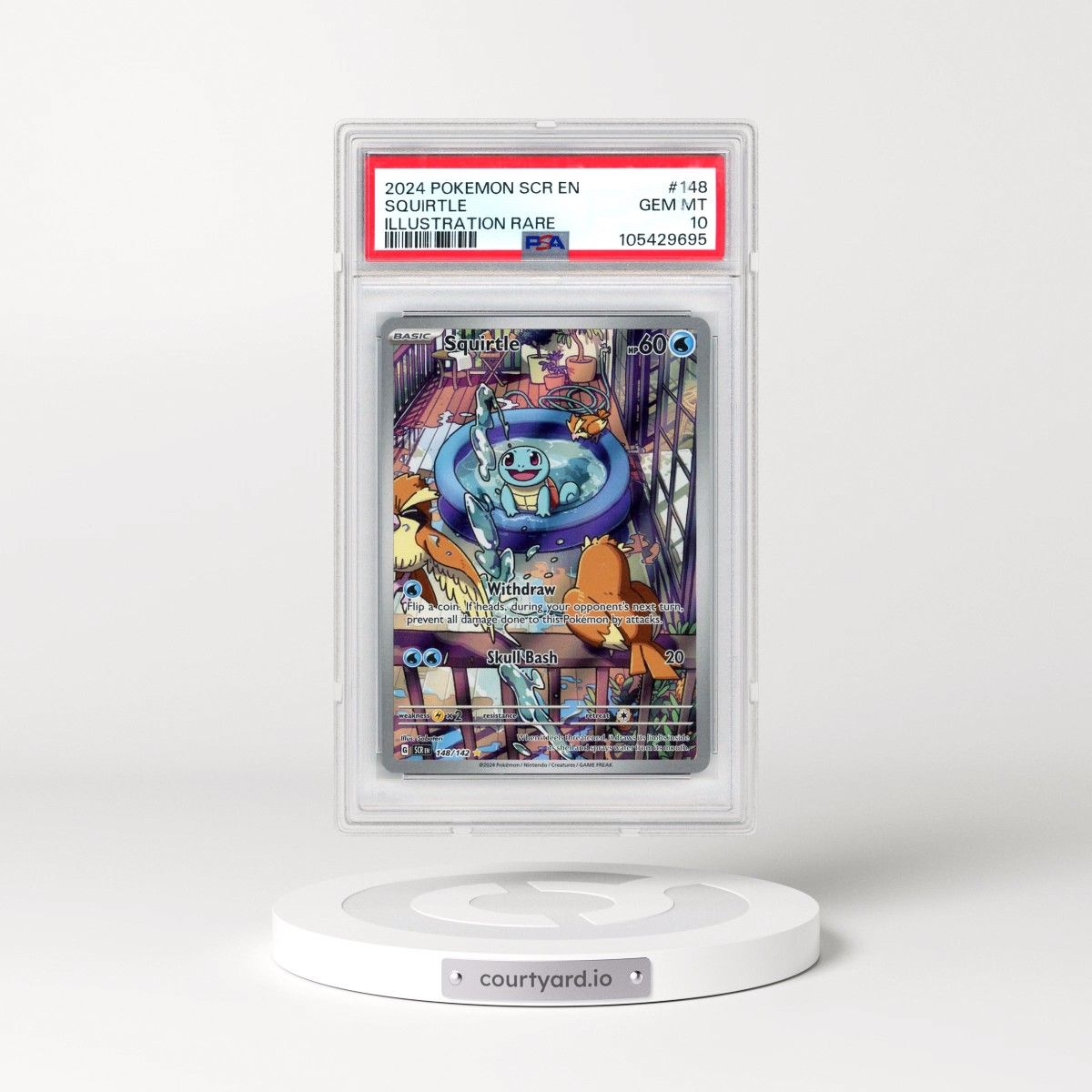 2024 Pokémon Scr EN-Stellar Crown #148 Squirtle - Illustration Rare (PSA 10 GEM MINT)