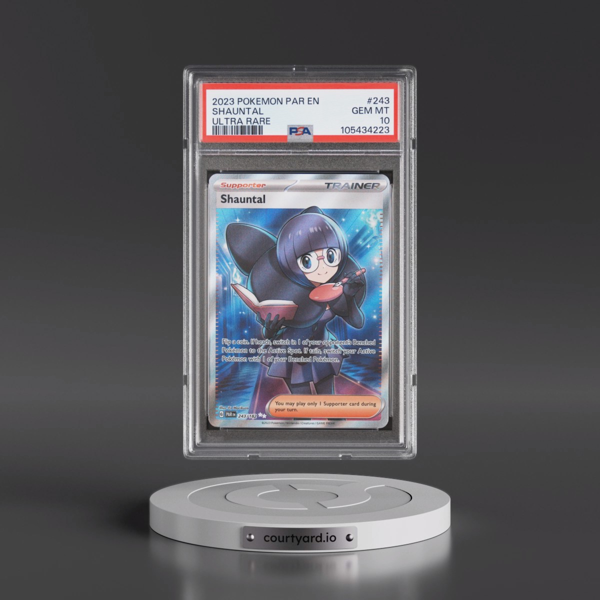 2023 Pokémon Par EN-Paradox Rift Shauntal - Ultra Rare #243 PSA 10