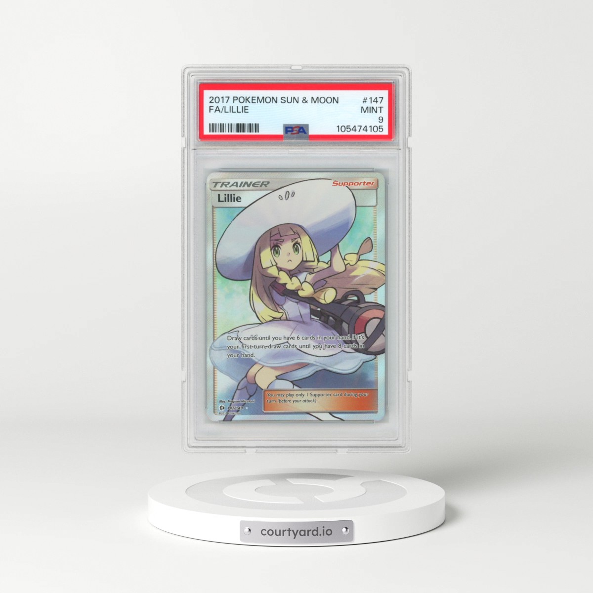 2017 Pokémon Sun & Moon #147 Lillie - Full Art (PSA 9 MINT)