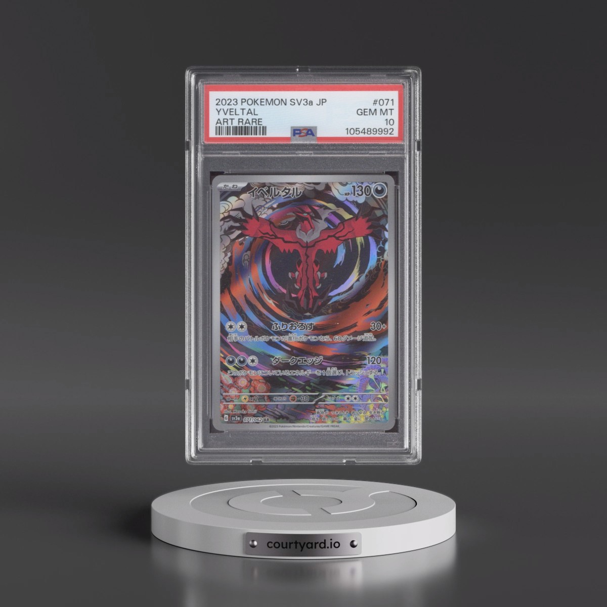 2023 Pokémon Sv3a-Raging Surf #071 Yveltal - Art Rare (PSA 10 GEM MINT)