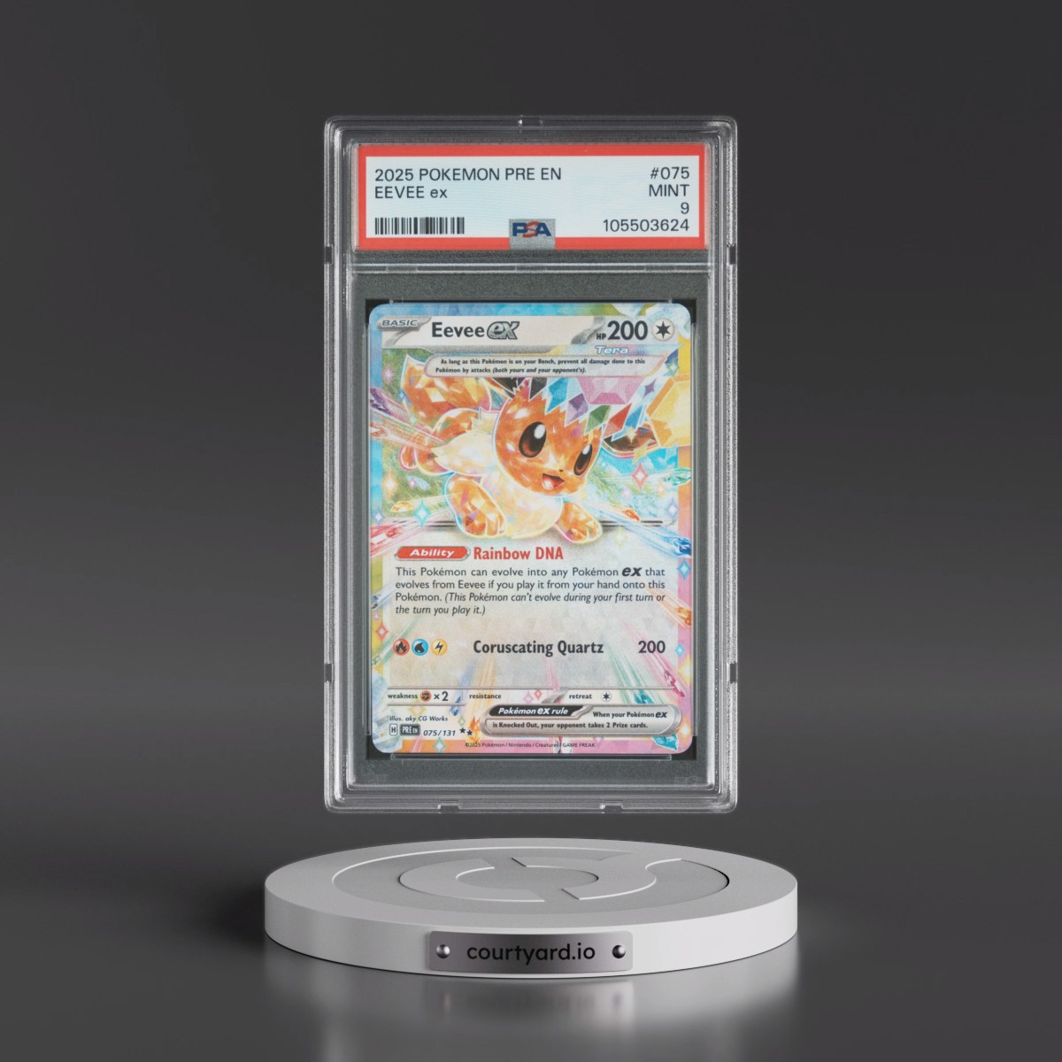 2025 Pokémon Pre EN-Prismatic Evolutions #075 Eevee EX - Holo (PSA 9 MINT)