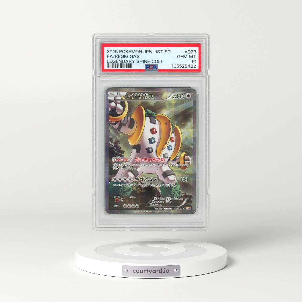 2015 Pokémon Legendary Shine Collection #023 Regigigas - 1st Edition Full Art (PSA 10 GEM MINT)