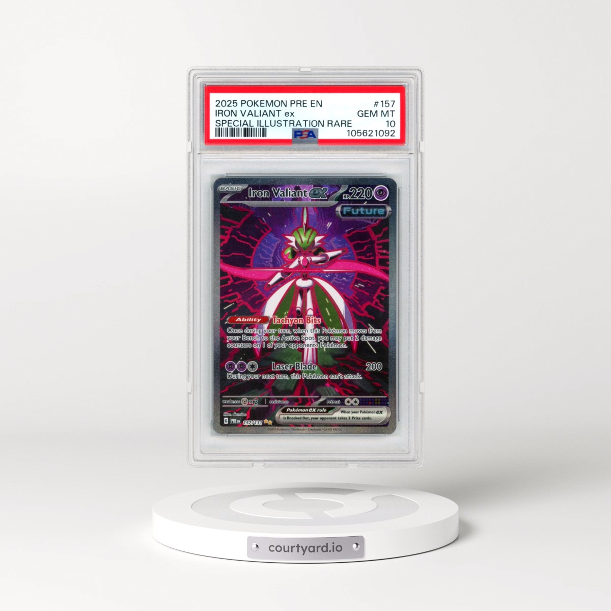 2025 Pokémon Pre EN-Prismatic Evolutions #157 Iron Valiant EX - Holo Special Illustration Rare (PSA 10 GEM MINT)