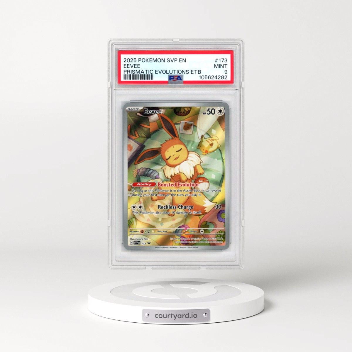 2025 Pokémon Svp EN-SV Black Star Promo #173 Eevee - Prismatic Evolutions Elite Trainer Box (PSA 9 MINT)