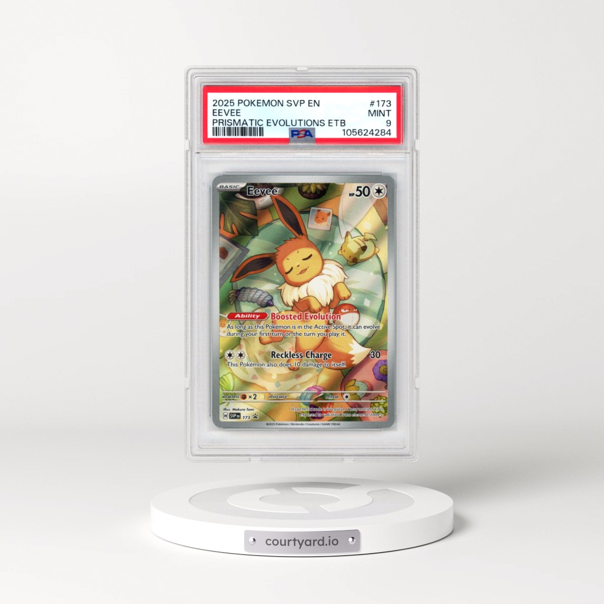2025 Pokémon Svp EN-SV Black Star Promo #173 Eevee - Prismatic Evolutions Elite Trainer Box (PSA 9 MINT)