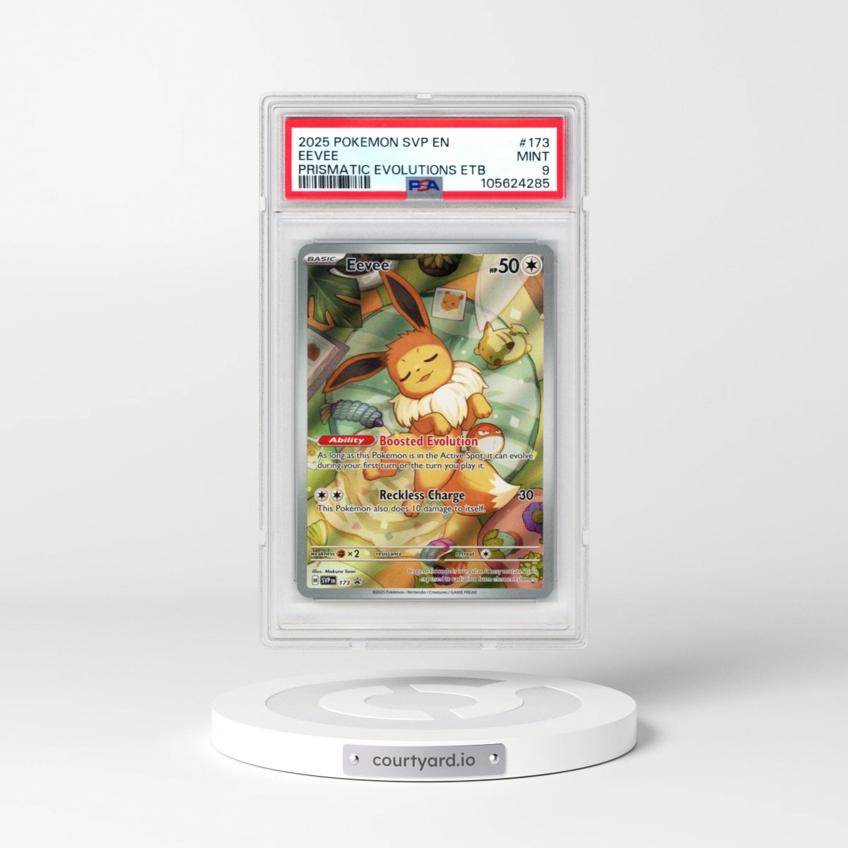 2025 Pokémon Svp EN-SV Black Star Promo #173 Eevee - Prismatic Evolutions Elite Trainer Box (PSA 9 MINT)