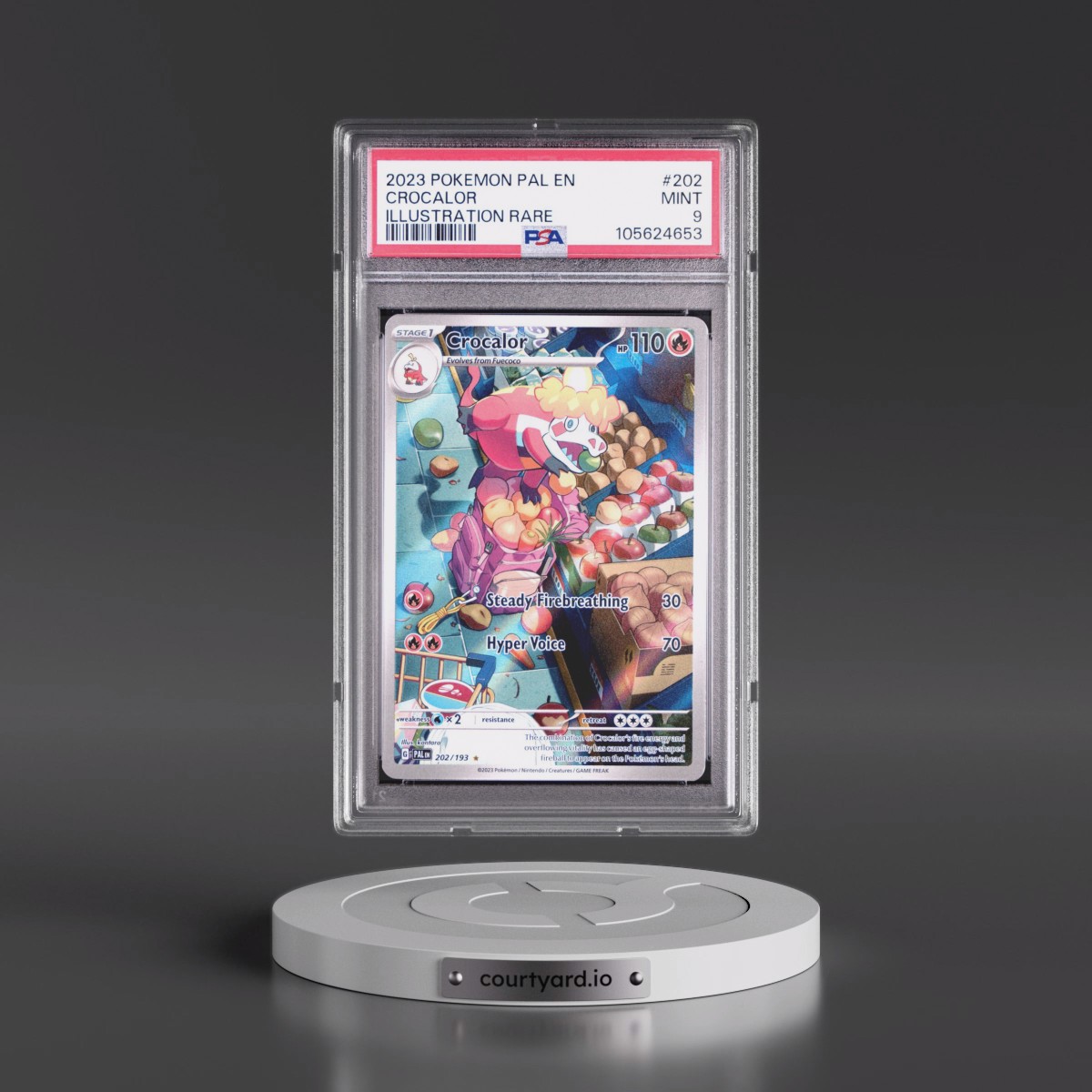 2023 Pokémon Pal EN-Paldea Evolved #202 Crocalor - Illustration Rare (PSA 9 MINT)