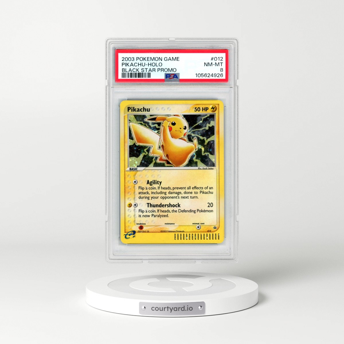 2003 Pokémon Black Star Promo #012 Pikachu - Holo (PSA 8 NM-MT)