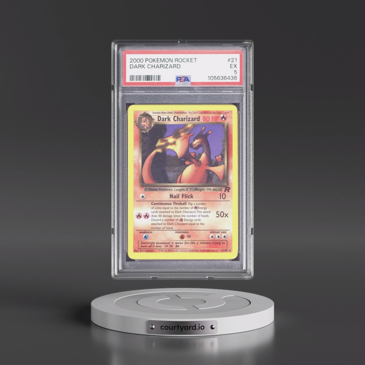 2000 Pokémon Rocket #21 Dark Charizard (PSA 5 EX)
