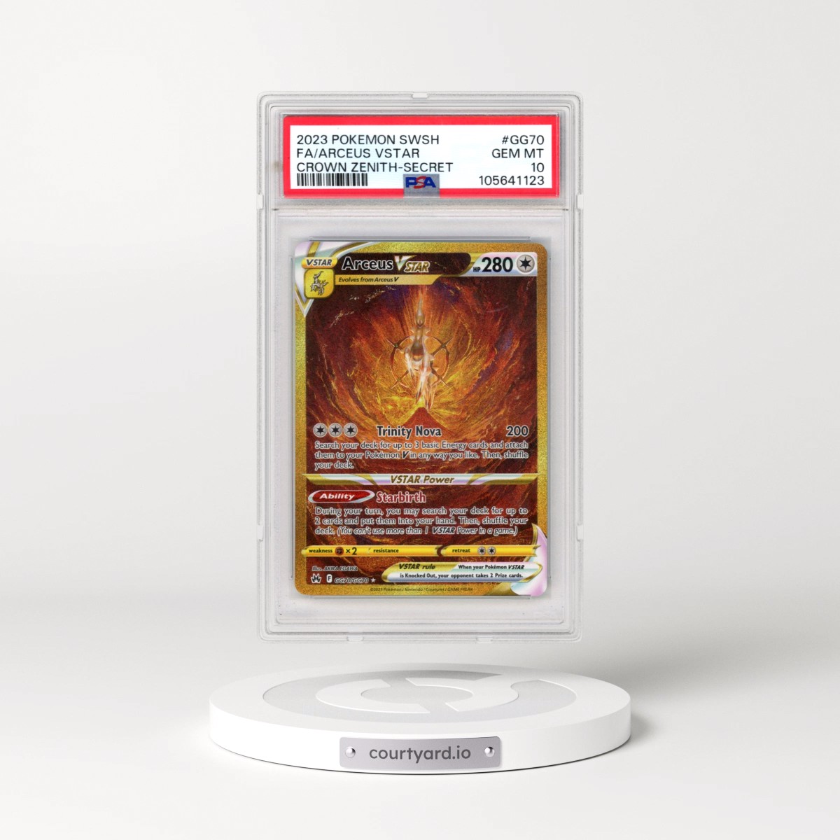 2023 Pokémon Sword and Shield Crown Zenith #GG70 Arceus Vstar - Full Art Secret (PSA 10 GEM MINT)