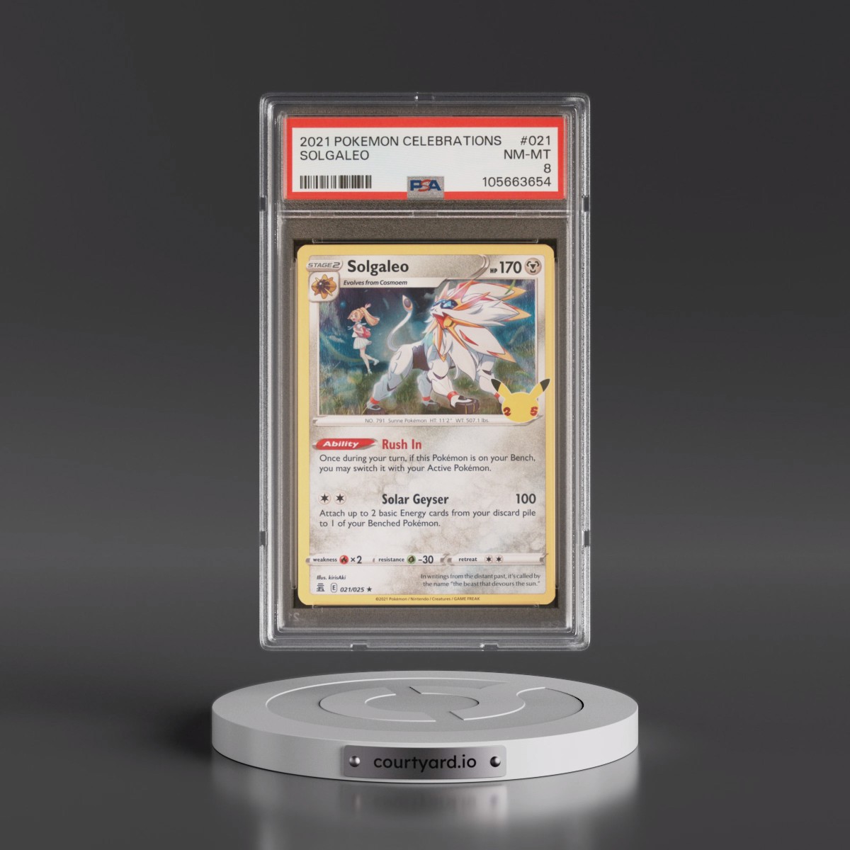 2021 Pokémon Celebrations #021 Solgaleo (PSA 8 NM-MT)