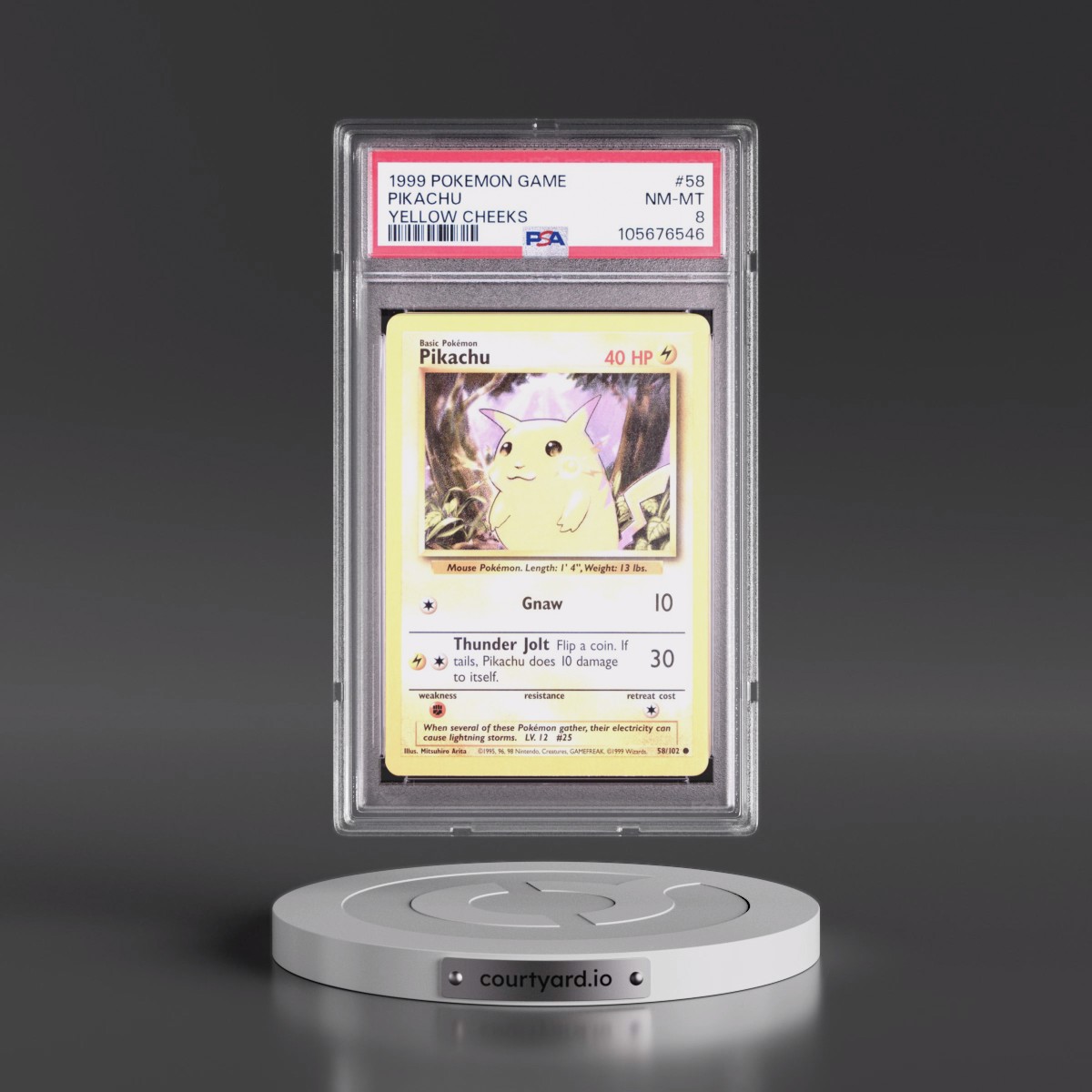 1999 Pokémon Game #58 Pikachu - Yellow Cheeks (PSA 8 NM-MT)