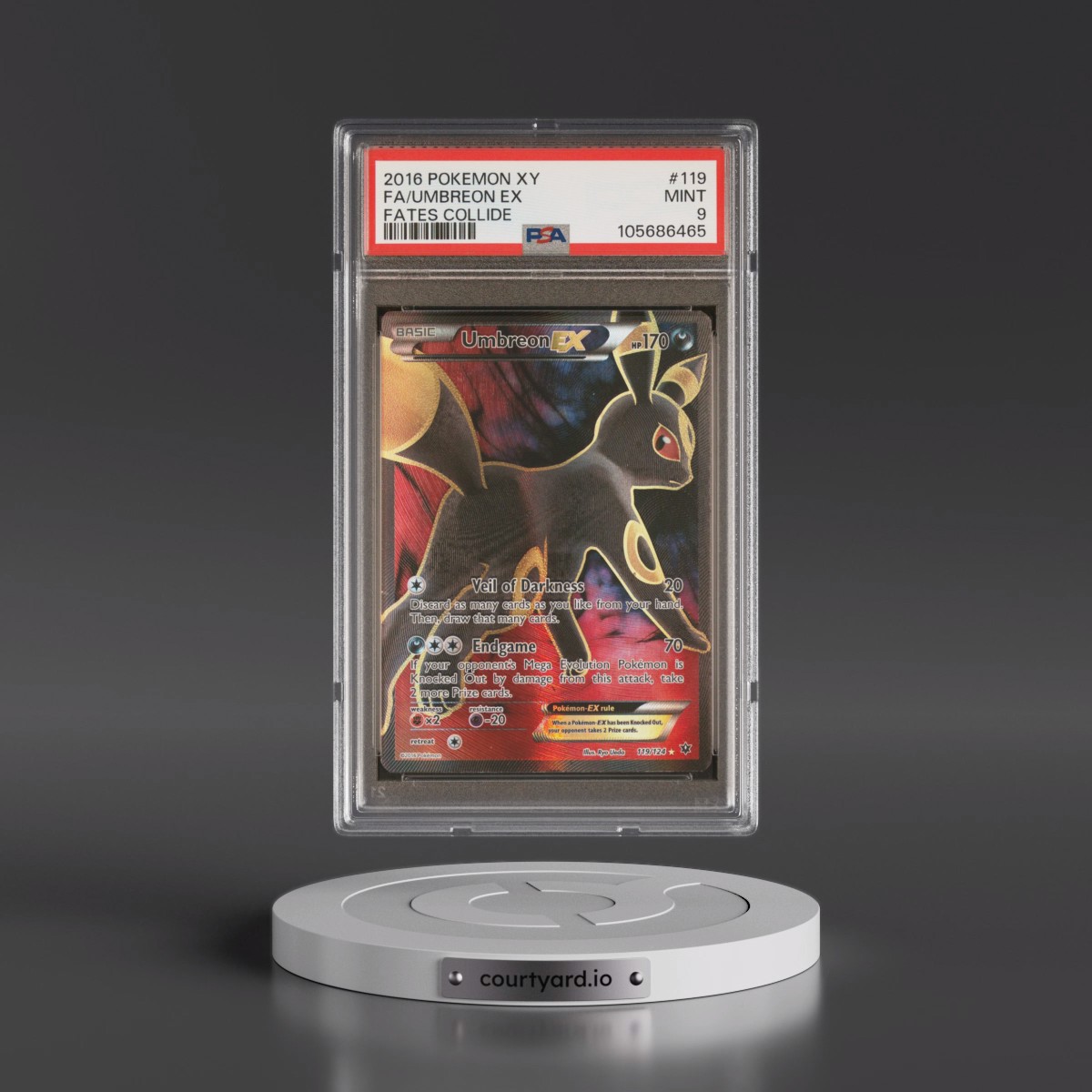 2016 Pokémon XY Fates Collide #119 Umbreon EX - Holo Full Art (PSA 9 MINT)