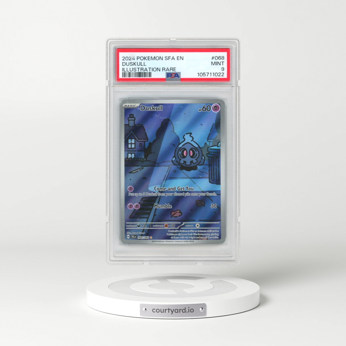 2024 Pokémon Sfa EN-Shrouded Fable #068 Duskull - Illustration Rare (PSA 9 MINT)