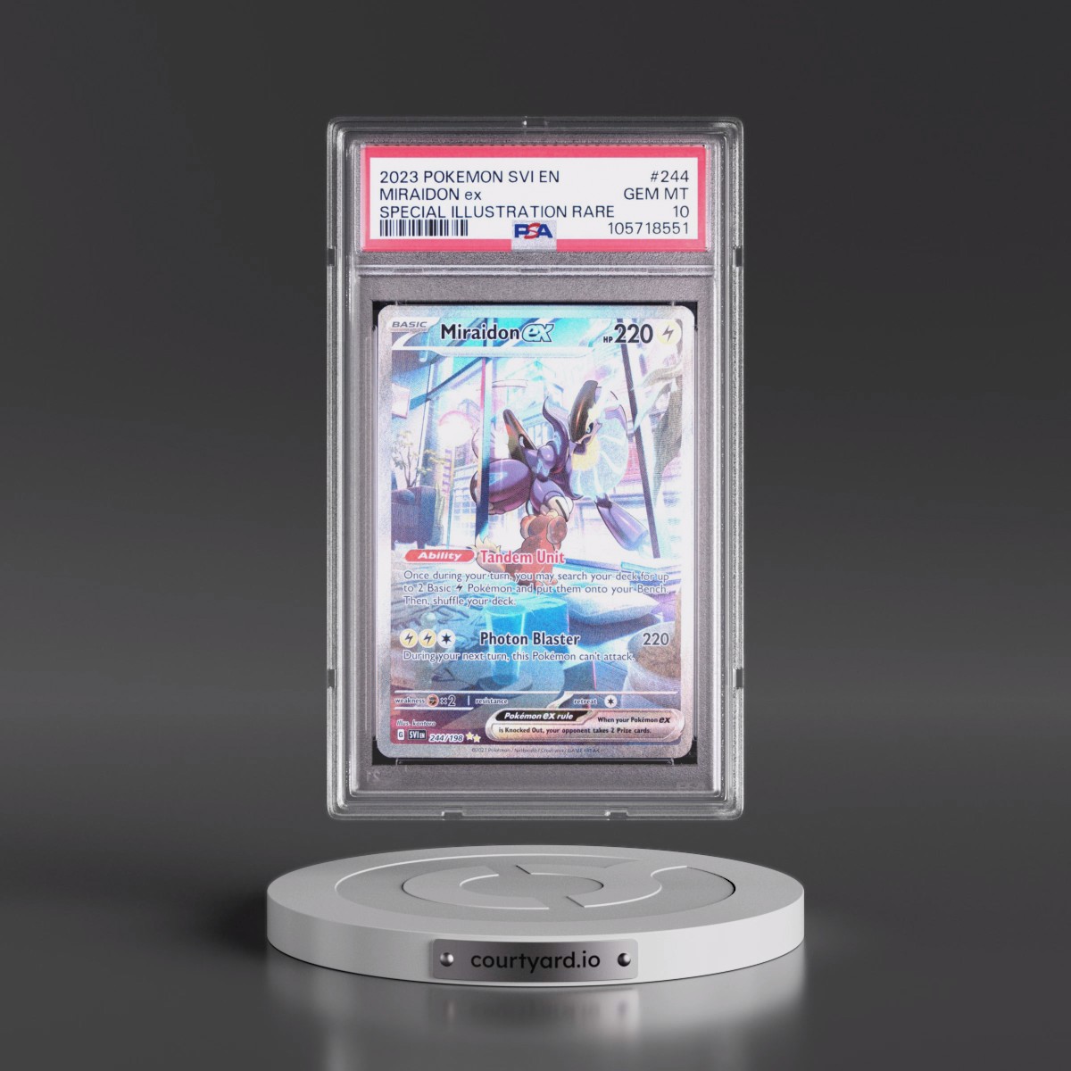 2023 Pokémon Svi EN-Scarlet & Violet #244 Miraidon EX - Holo Special Illustration Rare (PSA 10 GEM MINT)
