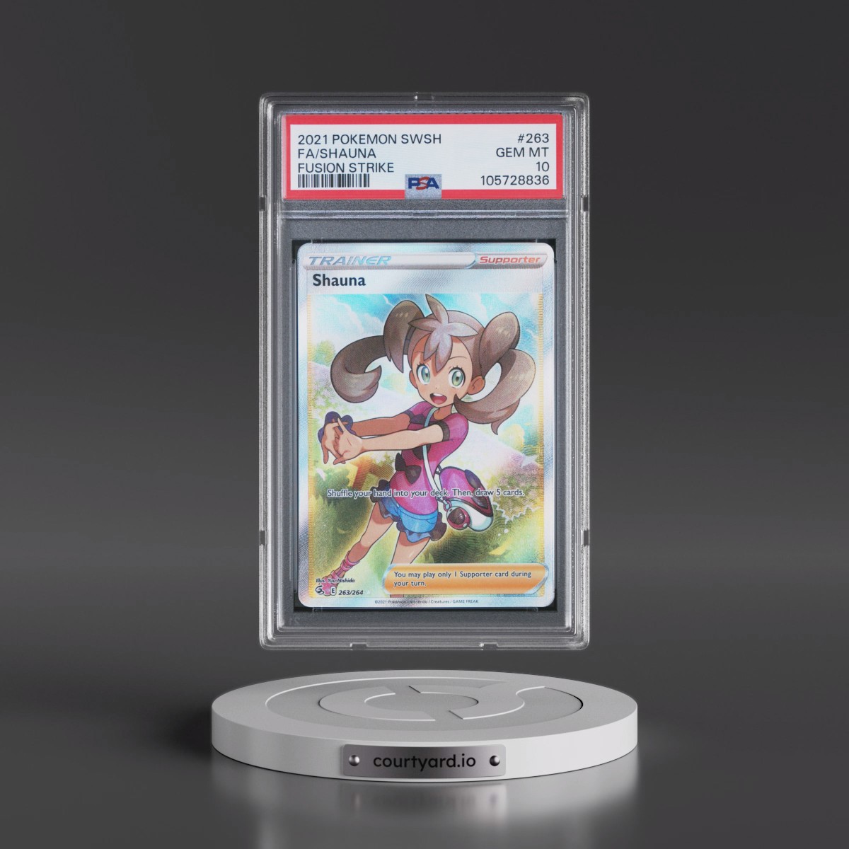 2021 Pokémon Sword & Shield Fusion Strike #263 Shauna - Full Art (PSA 10 GEM MINT)