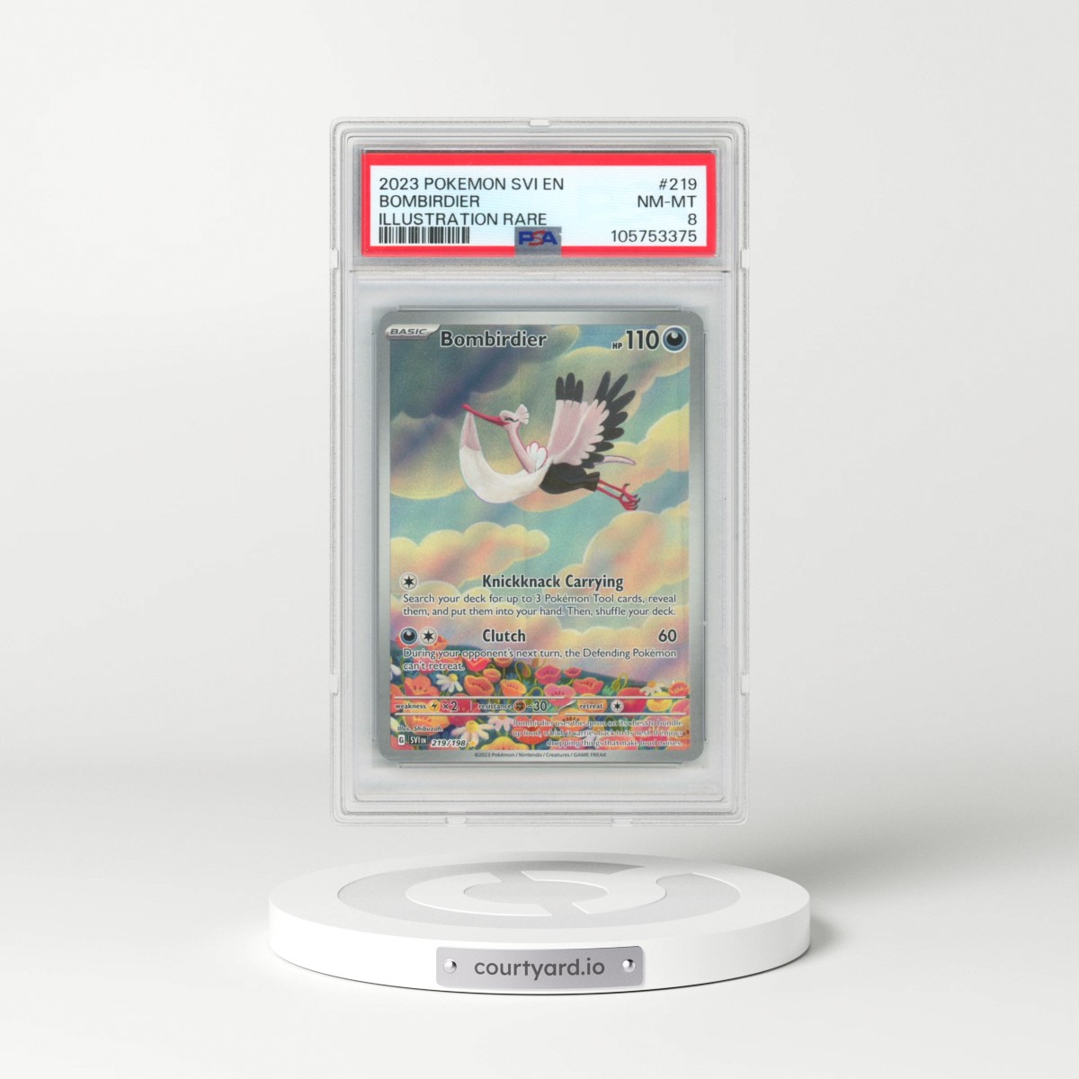 2023 Pokémon Svi EN-Scarlet & Violet #219 Bombirdier - Illustration Rare (PSA 8 NM-MT)