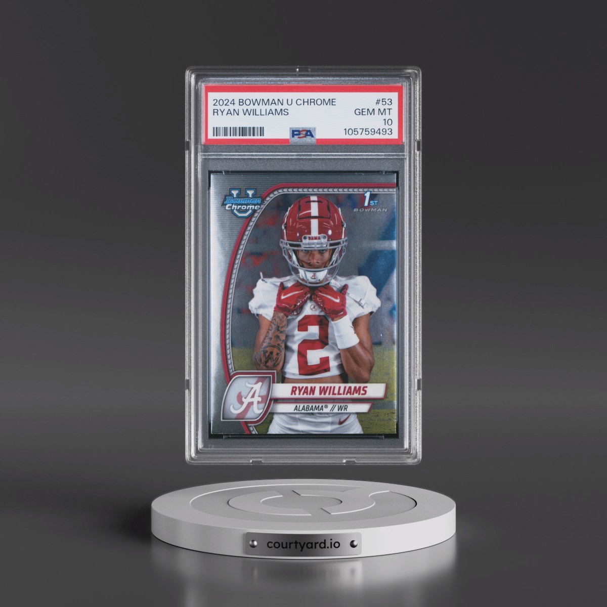 2024 Bowman University Chrome #53 Ryan Williams (PSA 10 GEM MINT)