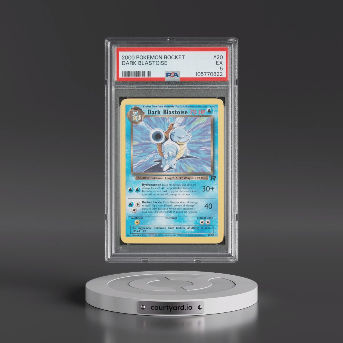 2000 Pokémon Rocket #20 Dark Blastoise (PSA 5 EX)