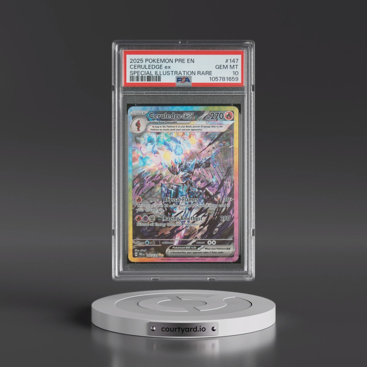 2025 Pokémon Pre EN-Prismatic Evolutions #147 Ceruledge EX - Holo Special Illustration Rare (PSA 10 GEM MINT)