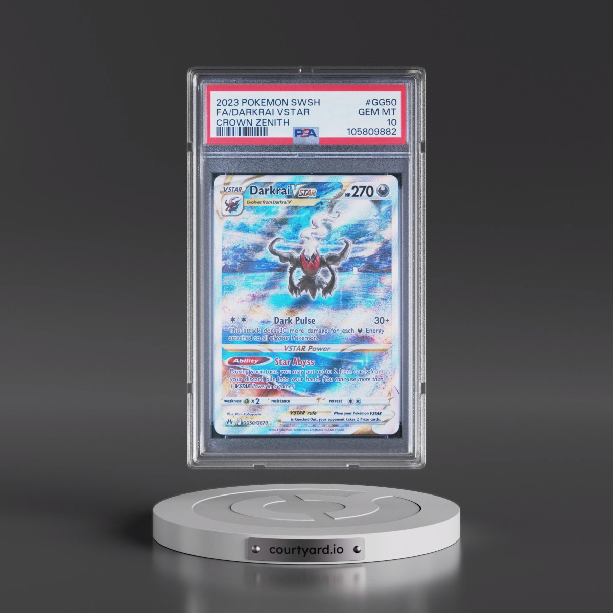 2023 Pokémon Sword and Shield Crown Zenith #GG50 Darkrai Vstar - Full Art (PSA 10 GEM MINT)