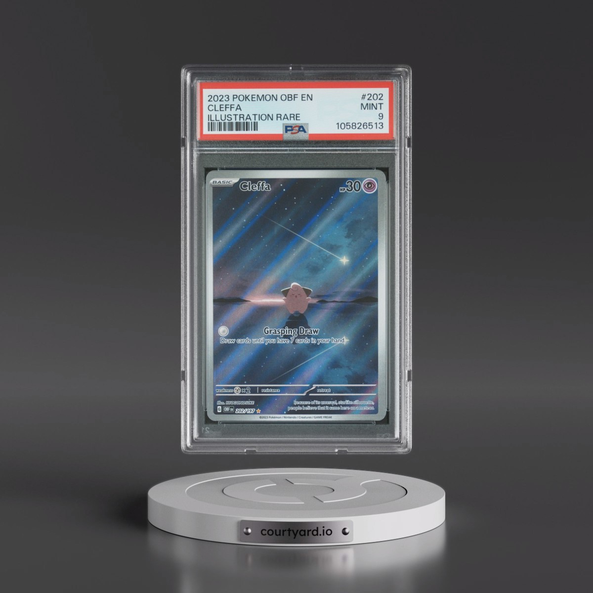 2023 Pokémon Obf EN-Obsidian Flames #202 Cleffa - Illustration Rare (PSA 9 MINT)