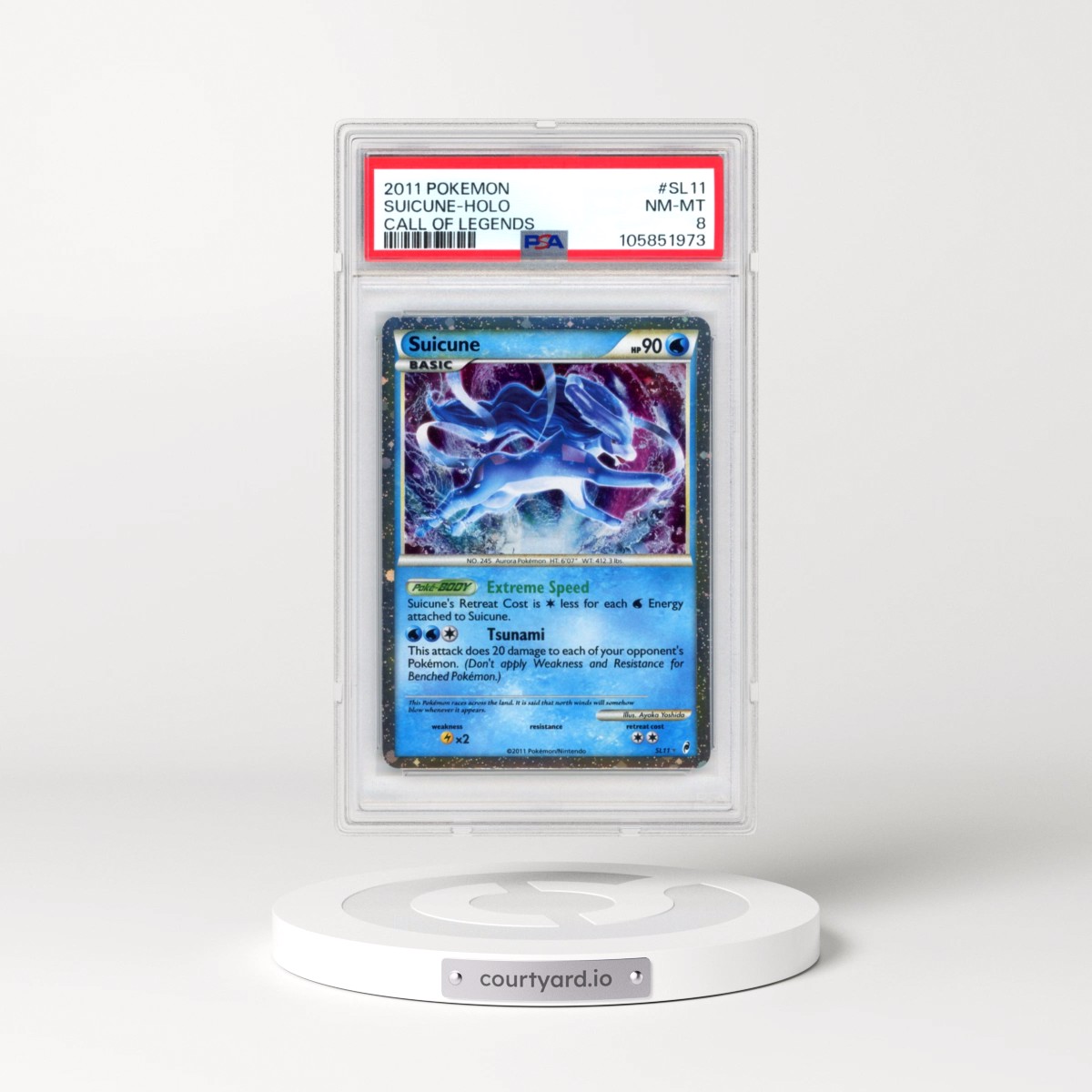 2011 Pokémon Call of Legends #SL11 Suicune - Holo (PSA 8 NM-MT)