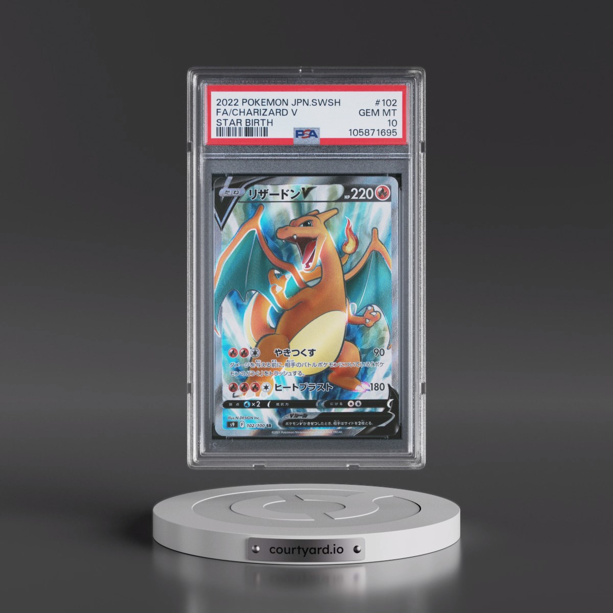 2022 Pokémon Sword & Shield Star Birth #102 Charizard V - Holo Full Art (PSA 10 GEM MINT)