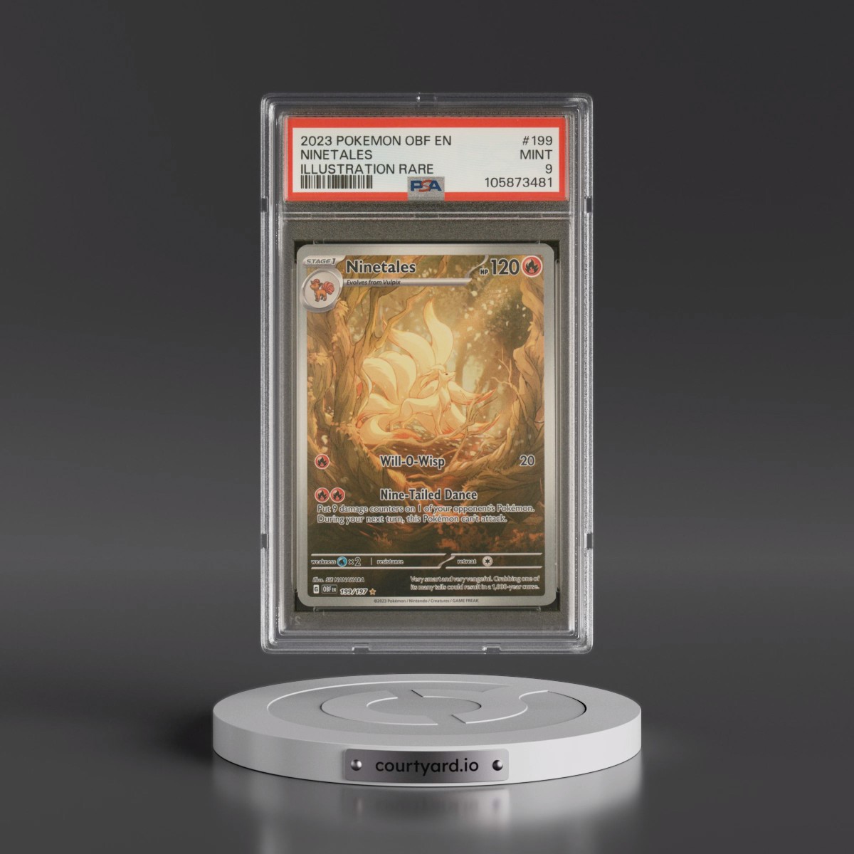 2023 Pokémon Obf EN-Obsidian Flames #199 Ninetales - Illustration Rare (PSA 9 MINT)