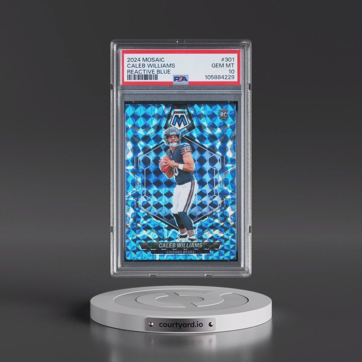 2024 Panini Mosaic #301 Caleb Williams - Reactive Blue (PSA 10 GEM MINT)