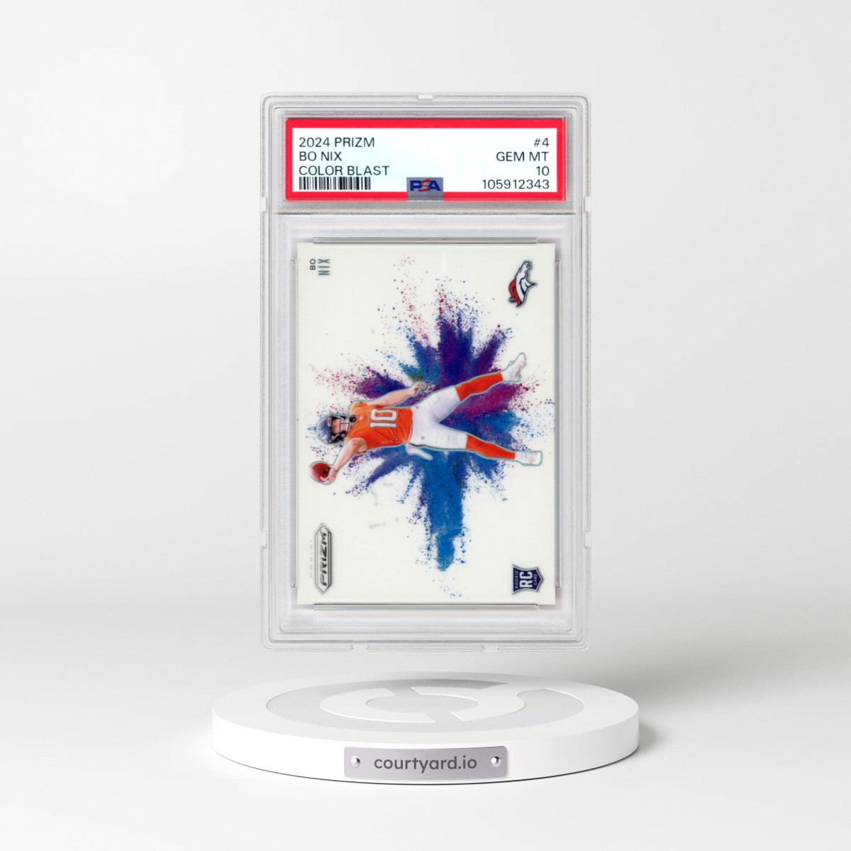 2024 Panini Prizm Color Blast #4 Bo Nix (PSA 10 GEM MINT)