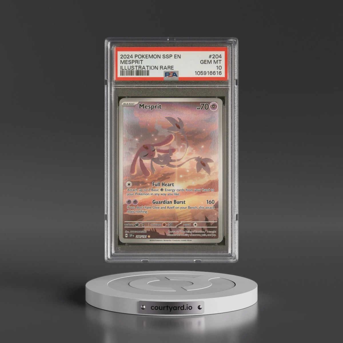2024 Pokémon Ssp EN-Surging Sparks Mesprit - Illustration Rare #204 PSA 10