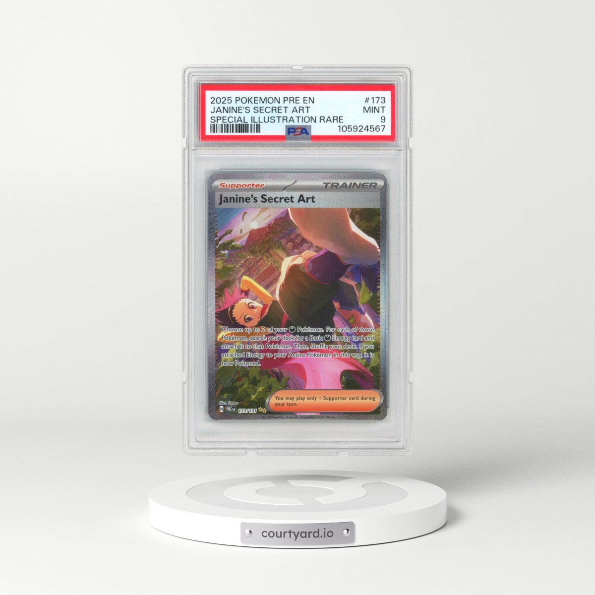 2025 Pokémon Pre EN-Prismatic Evolutions #173 Janine's Secret Art - Special Illustration Rare (PSA 9 MINT)