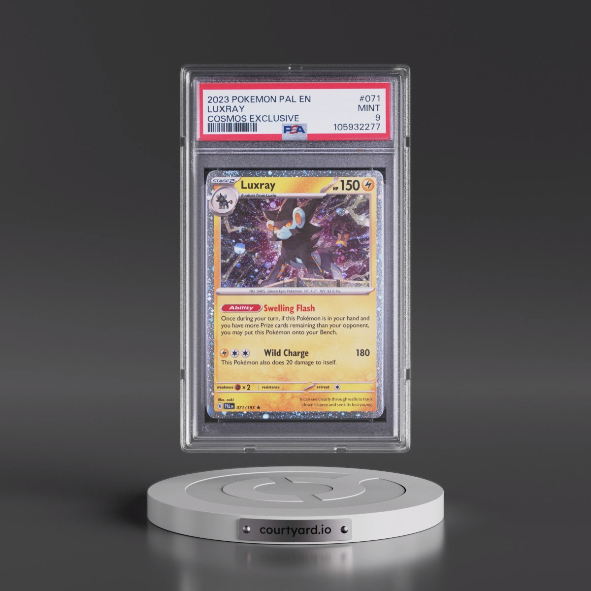 2023 Pokémon Pal EN-Paldea Evolved #071 Luxray - Cosmos Exclusive (PSA 9 MINT)