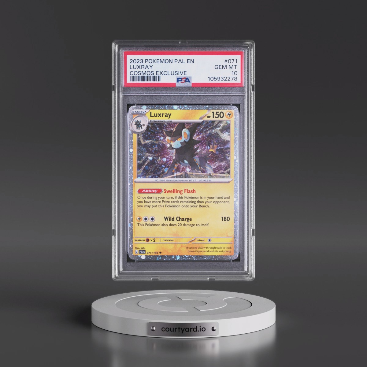 2023 Pokémon Pal EN-Paldea Evolved #071 Luxray - Cosmos Exclusive (PSA 10 GEM MINT)
