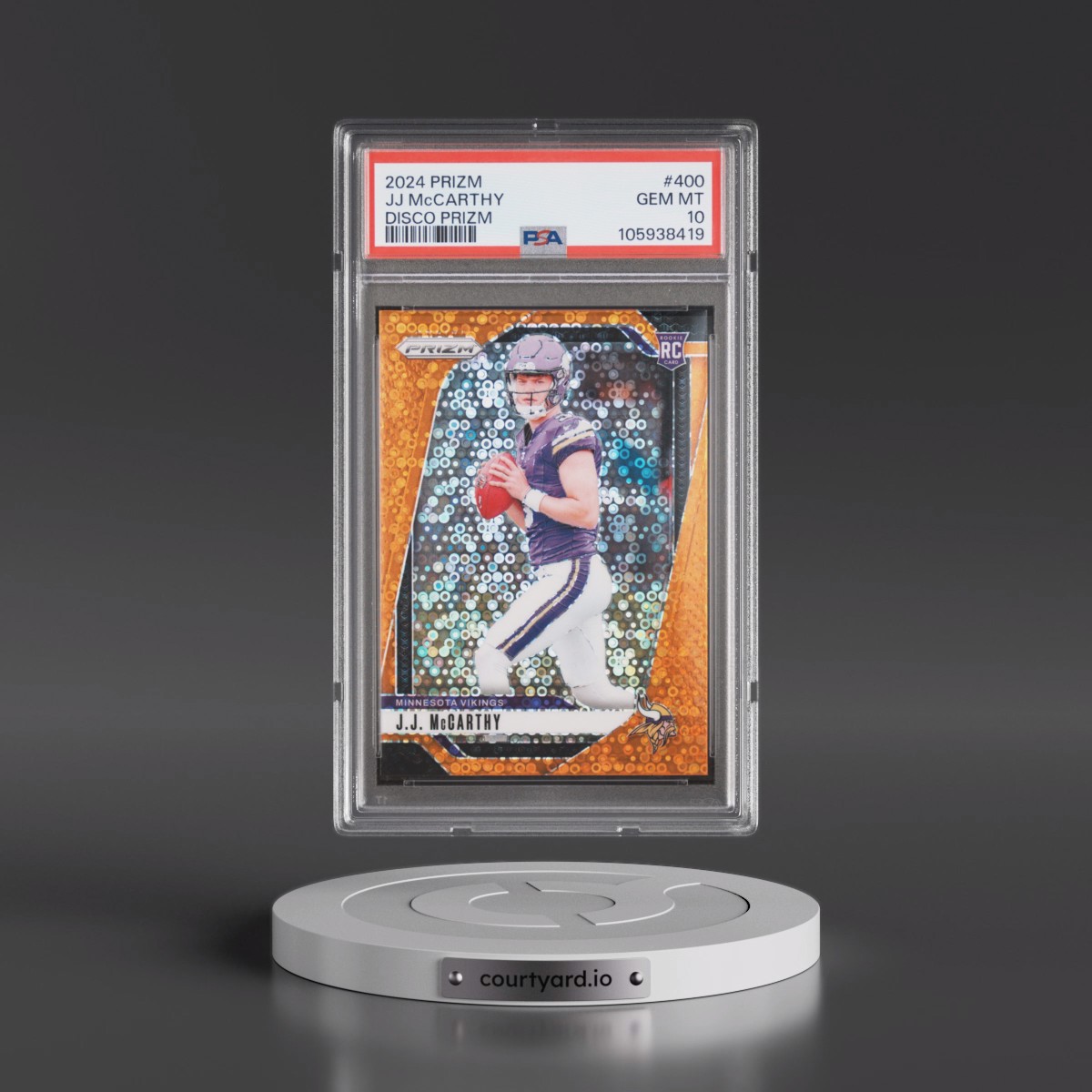 2024 Panini Prizm #400 JJ McCarthy - Disco Prizm (PSA 10 GEM MINT)