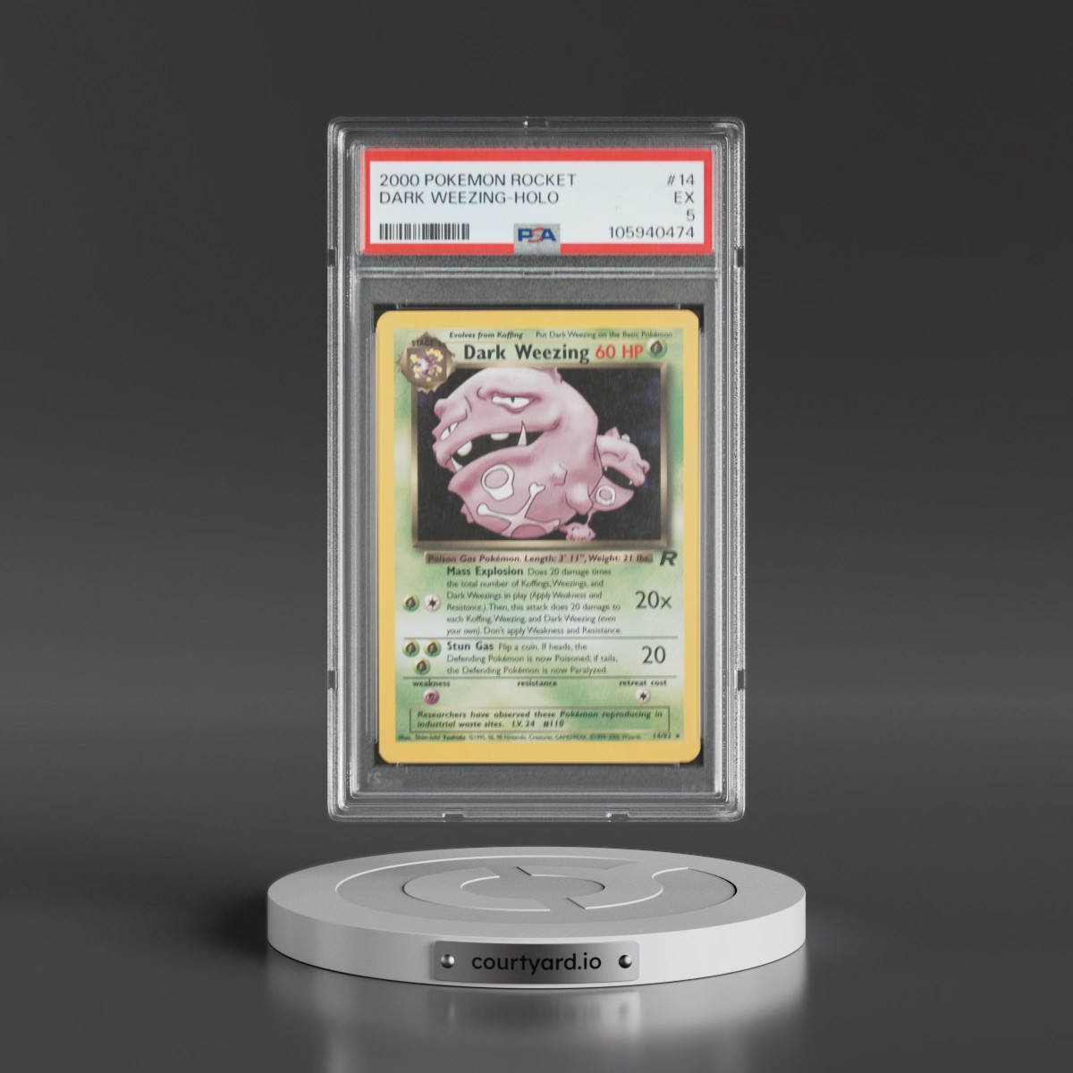 2000 Pokémon Rocket #14 Dark Weezing - Holo (PSA 5 EX)