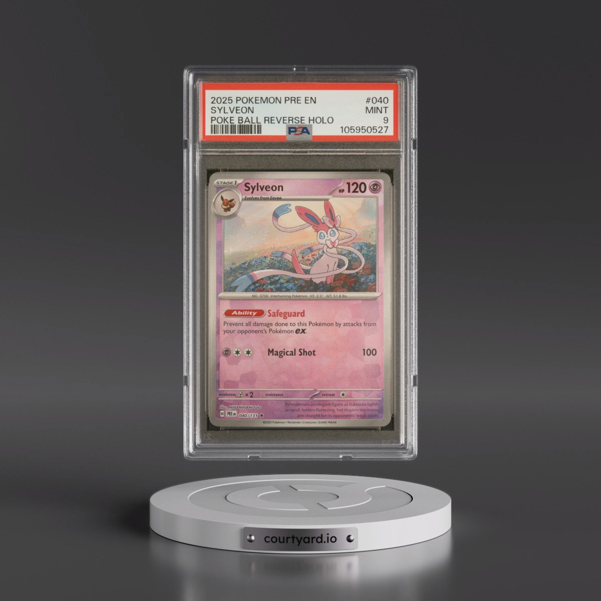 2025 Pokémon Pre EN-Prismatic Evolutions #040 Sylveon - Reverse Holo Poke Ball (PSA 9 MINT)