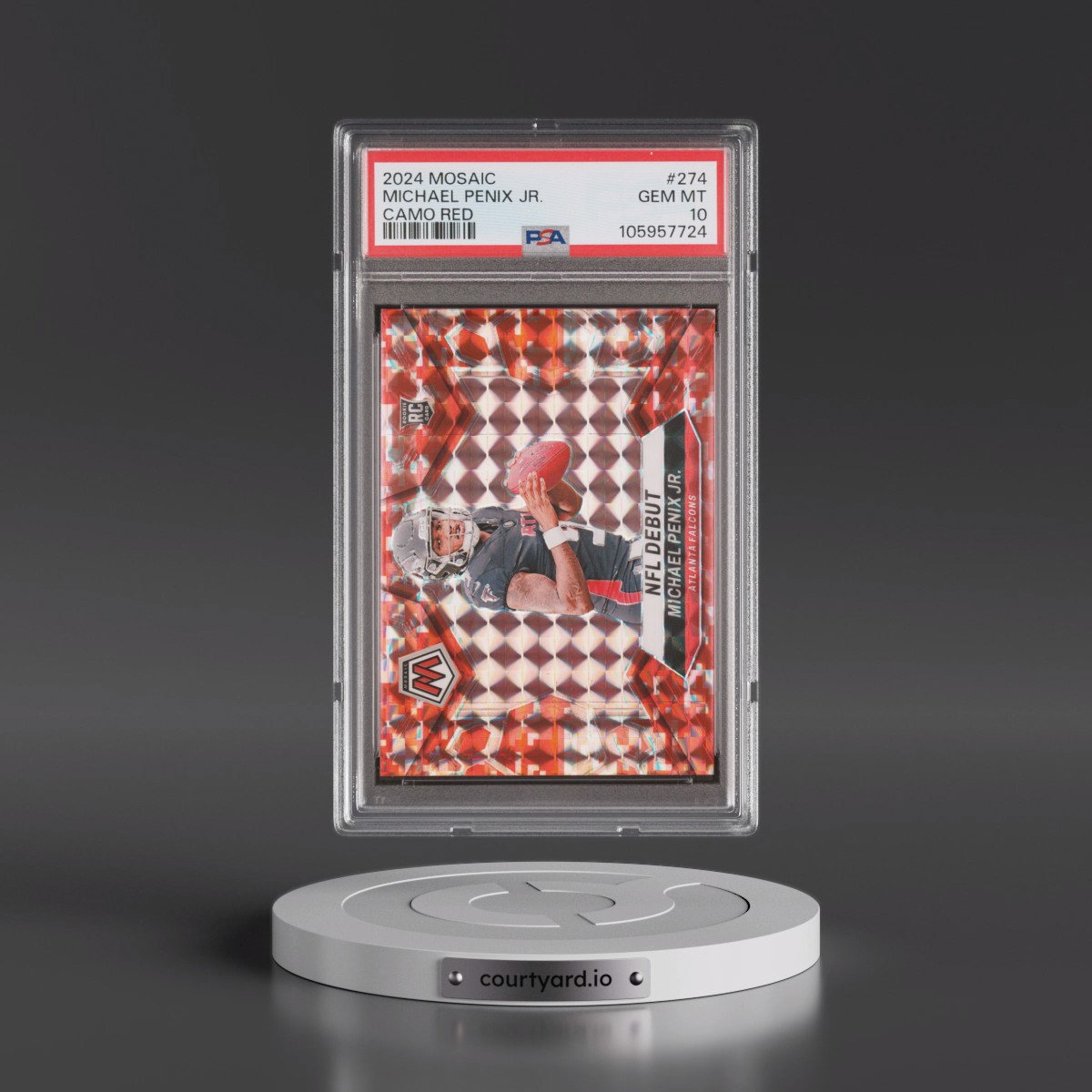 2024 Panini Mosaic Michael Penix Jr. - Camo Red #274 PSA 10