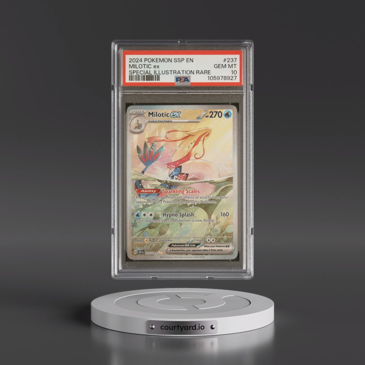 2024 Pokémon Ssp EN-Surging Sparks #237 Milotic EX - Holo Special Illustration Rare (PSA 10 GEM MINT)