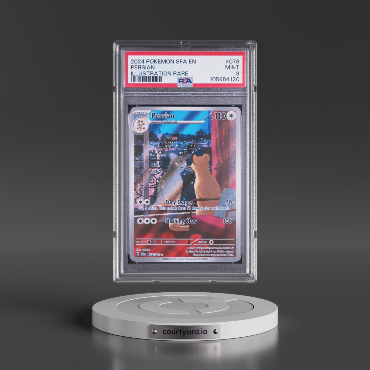 2024 Pokémon Sfa EN-Shrouded Fable #078 Persian - Illustration Rare (PSA 9 MINT)